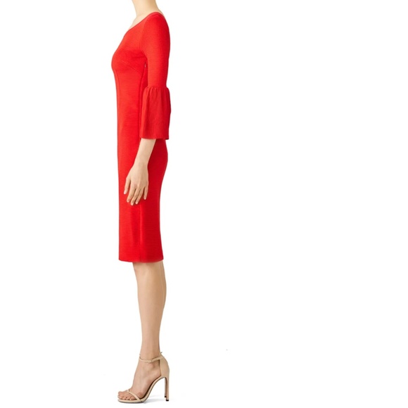 Trina Turk Holiday Cocktail Red Ollie Dress: Sz 8: Off Shoulder~long sleeve ! - Picture 4 of 7